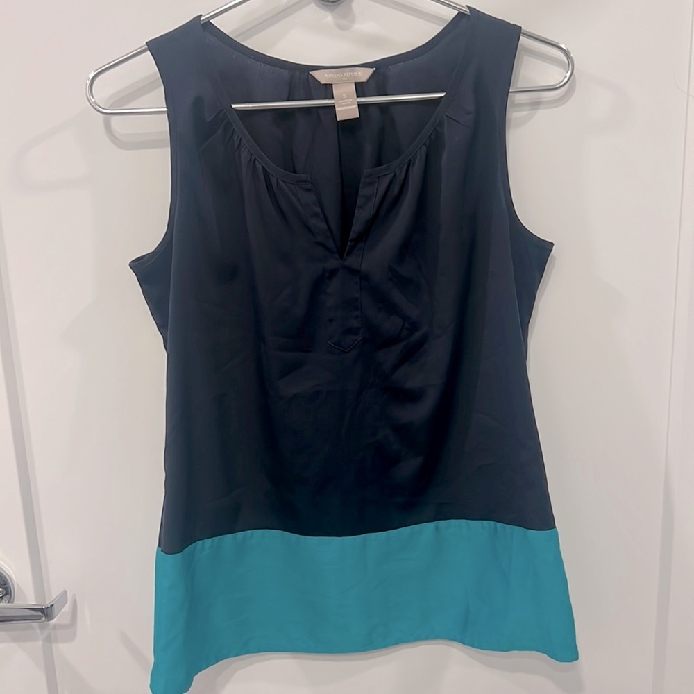 Banana Republic Two-Tone Blue Tunic Tank Top - Size Small, Preloved